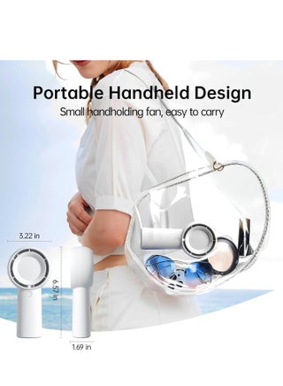 Handheld Turbo Fan [16H Max Cooling Time] Mini Portable, 4000mAh USB Rechargeable Personal, Battery Operated Small Pocket Fan with 5 Speeds for Travel/Outdoor/Home/Office - White - view 4